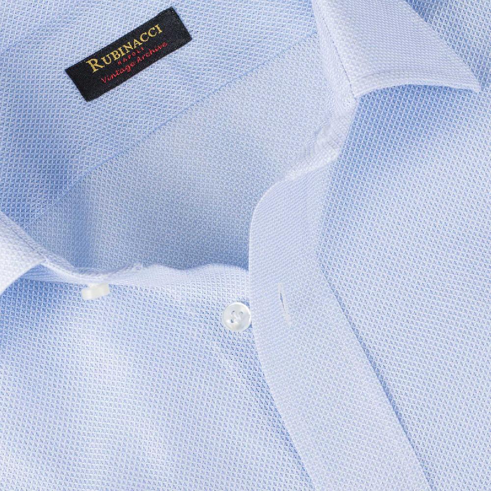 Rubinacci Vintage Archive Camicia In Cellulare Azzurro