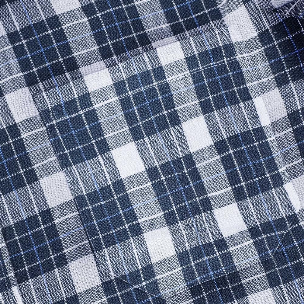 Rubinacci Vintage Archive Camicia In Lino Bianco E Blu