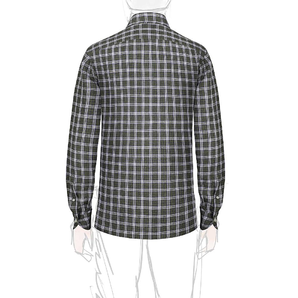 Rubinacci Vintage Archive Camicia In Lino Verde E Bianco