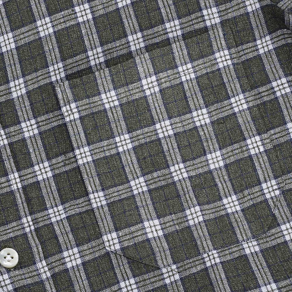 Rubinacci Vintage Archive Camicia In Lino Verde E Bianco