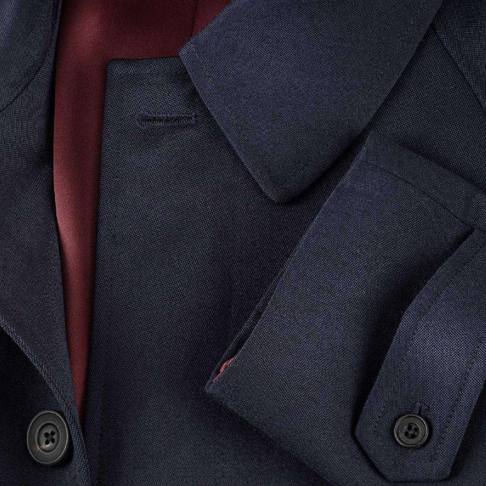 Rubinacci Vintage Archive Cappotto Raglan In Diagonale Di Lana Blu