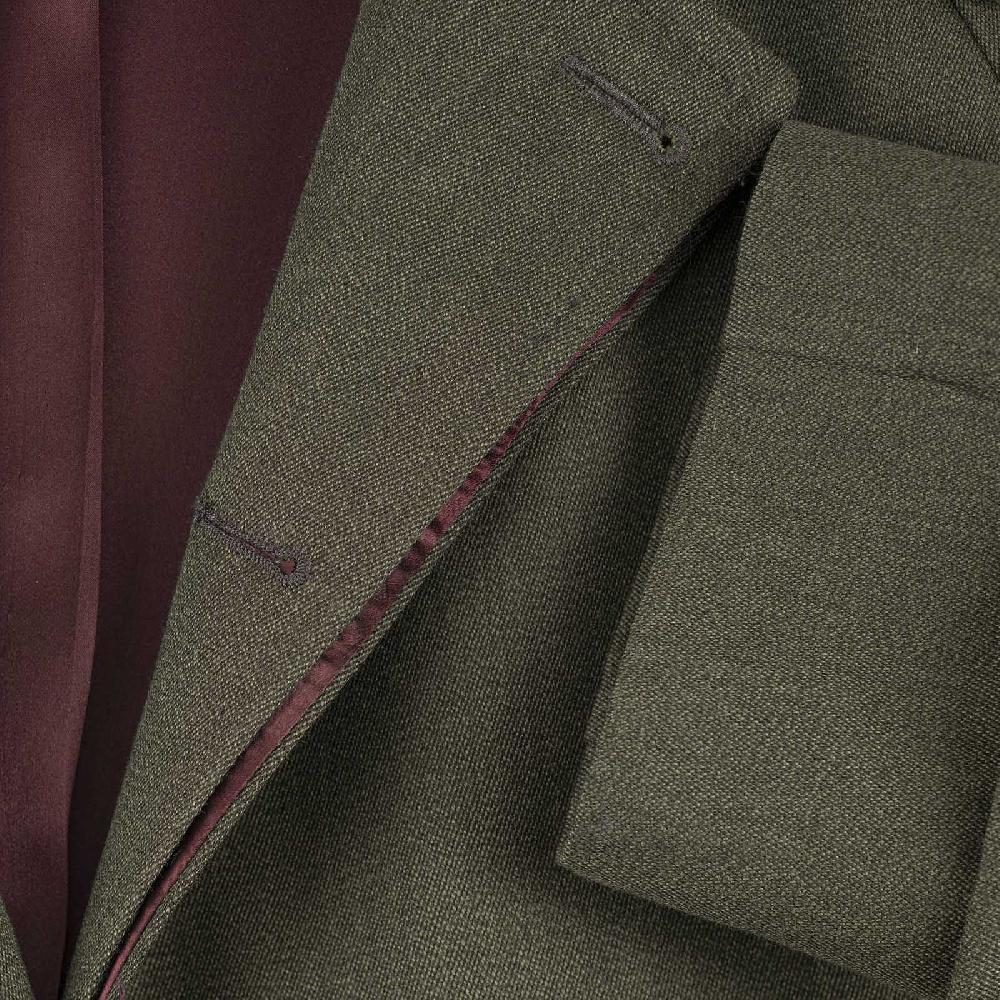 Rubinacci Vintage Archive Cappotto Raglan In Diagonale Di Lana Verde