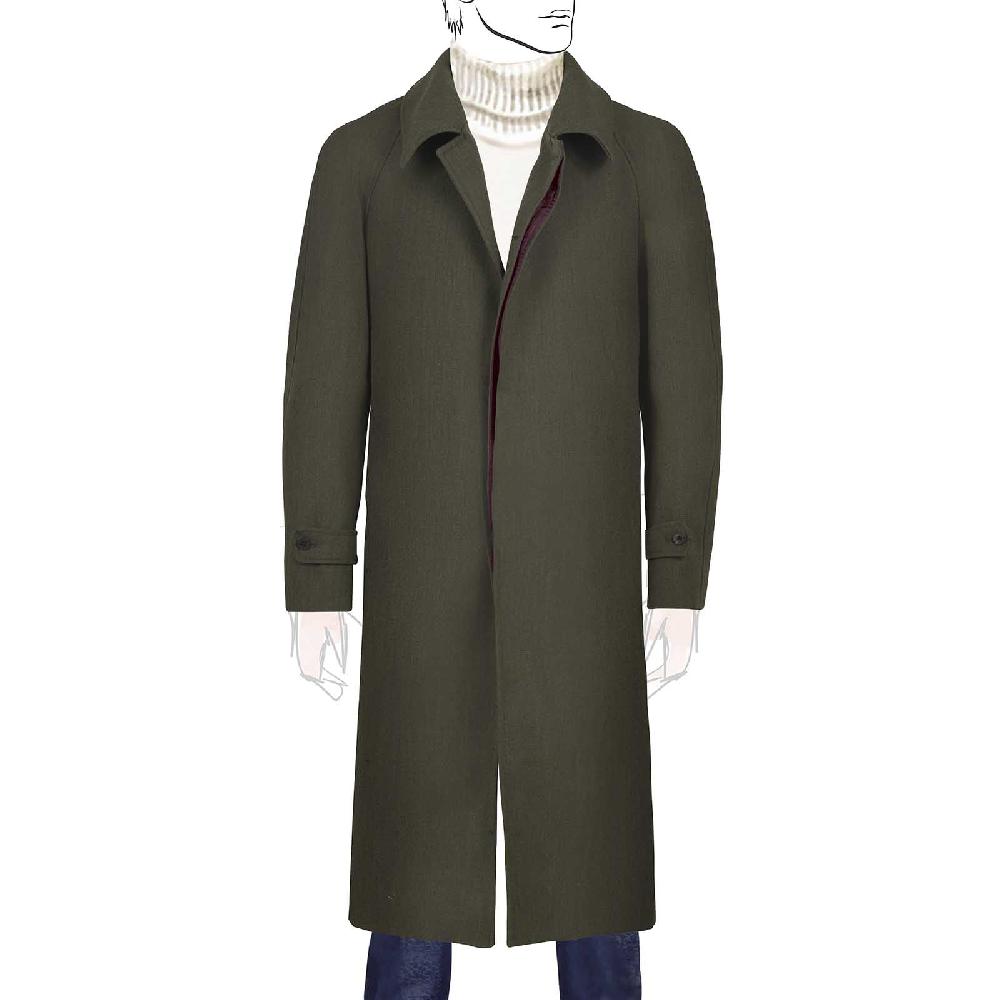 Rubinacci Vintage archive cappotto raglan in diagonale di lana verde