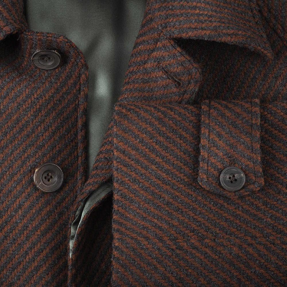 Rubinacci Vintage Archive Cappotto Raglan In Diagonale Di Lana Skyfall Marrone