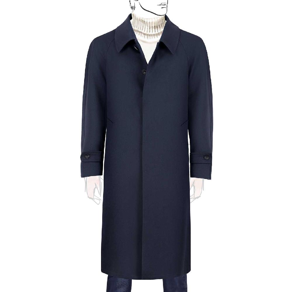 Rubinacci Vintage archive cappotto raglan in diagonale di lana blu