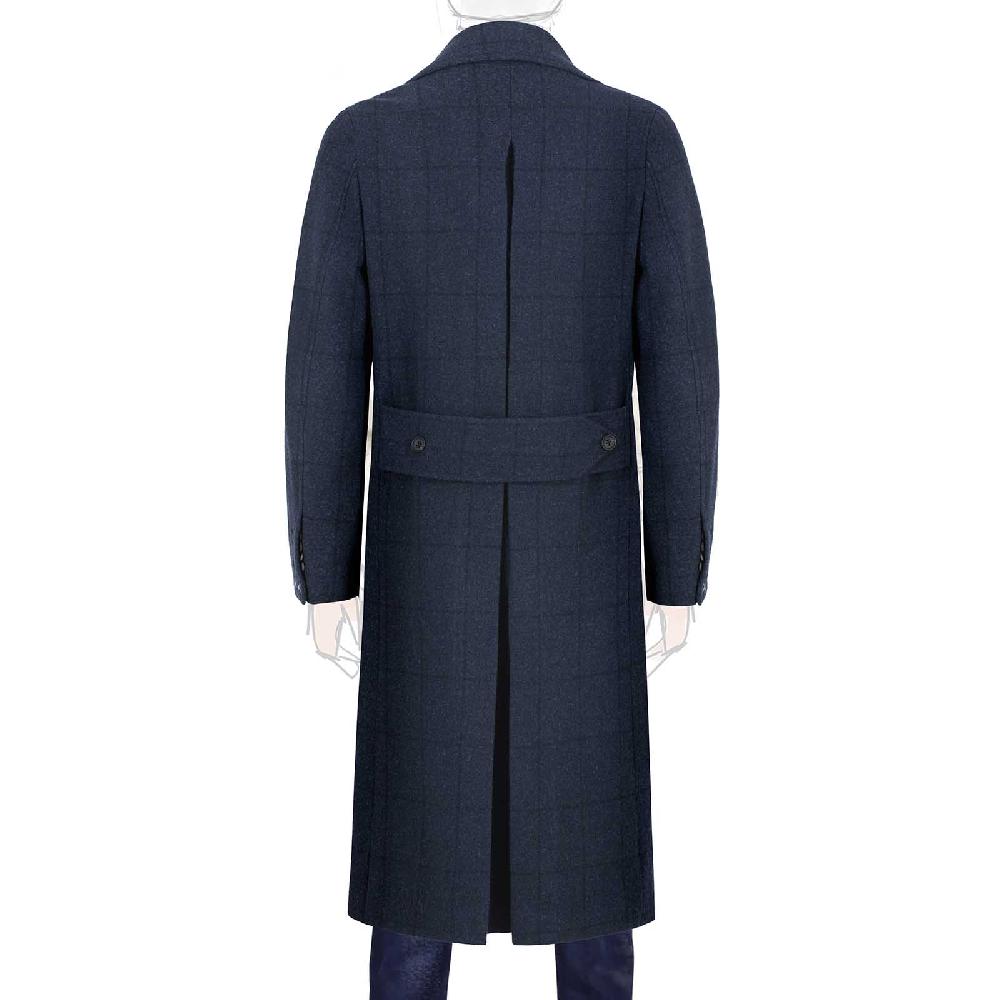 Rubinacci Vintage Archive Cappotto Ulster In Lana A Quadri Blu