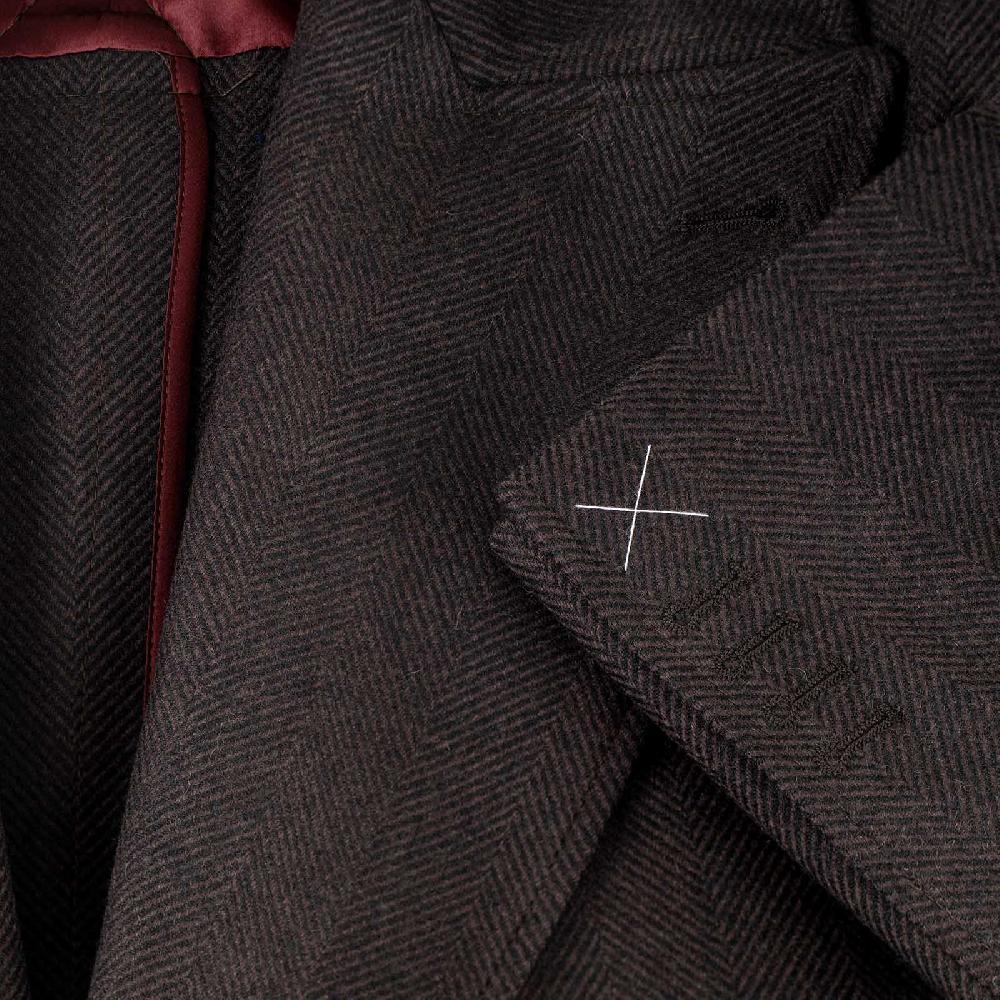 Rubinacci Vintage Archive Cappotto Ulster In Lana Spigato Marrone