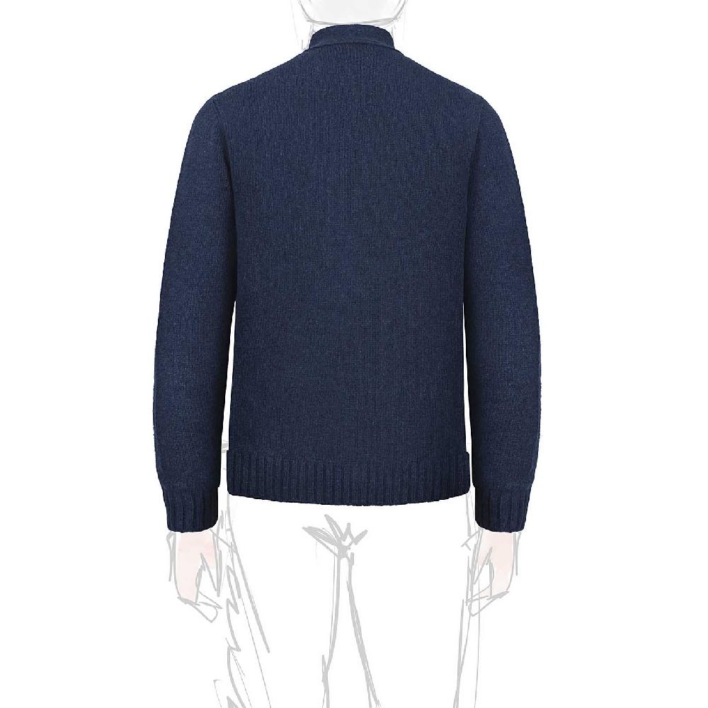 Rubinacci Vintage Archive Cardigan A Rombi In Lana Blu