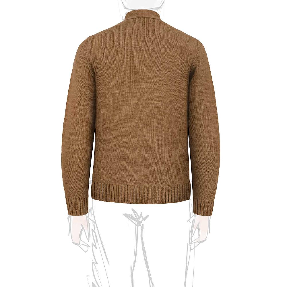 Rubinacci Vintage Archive Cardigan A Rombi In Lana Tabacco