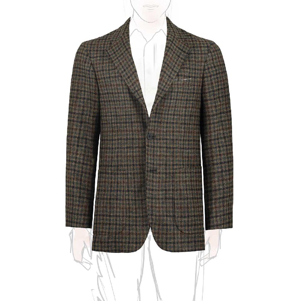 Rubinacci Vintage archive giacca in lana a quadri verde