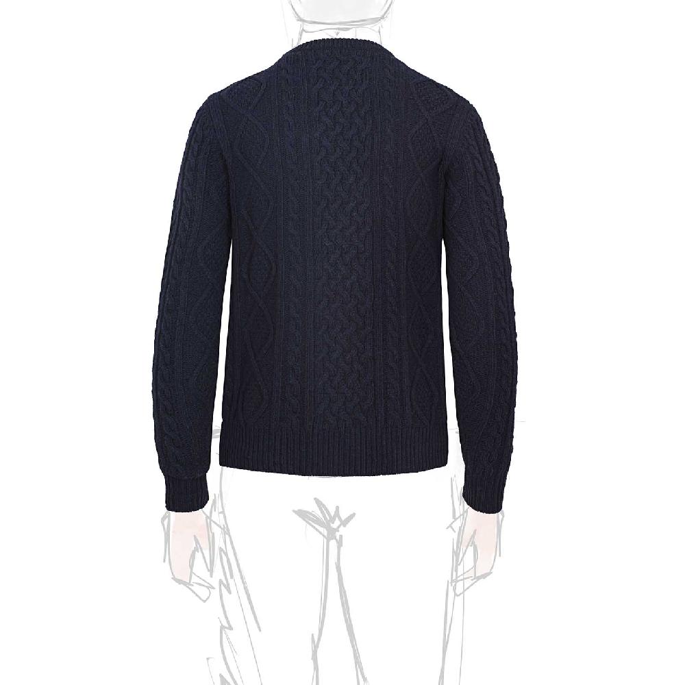 Rubinacci Vintage Archive Girocollo Con Trecce In Lana Blu