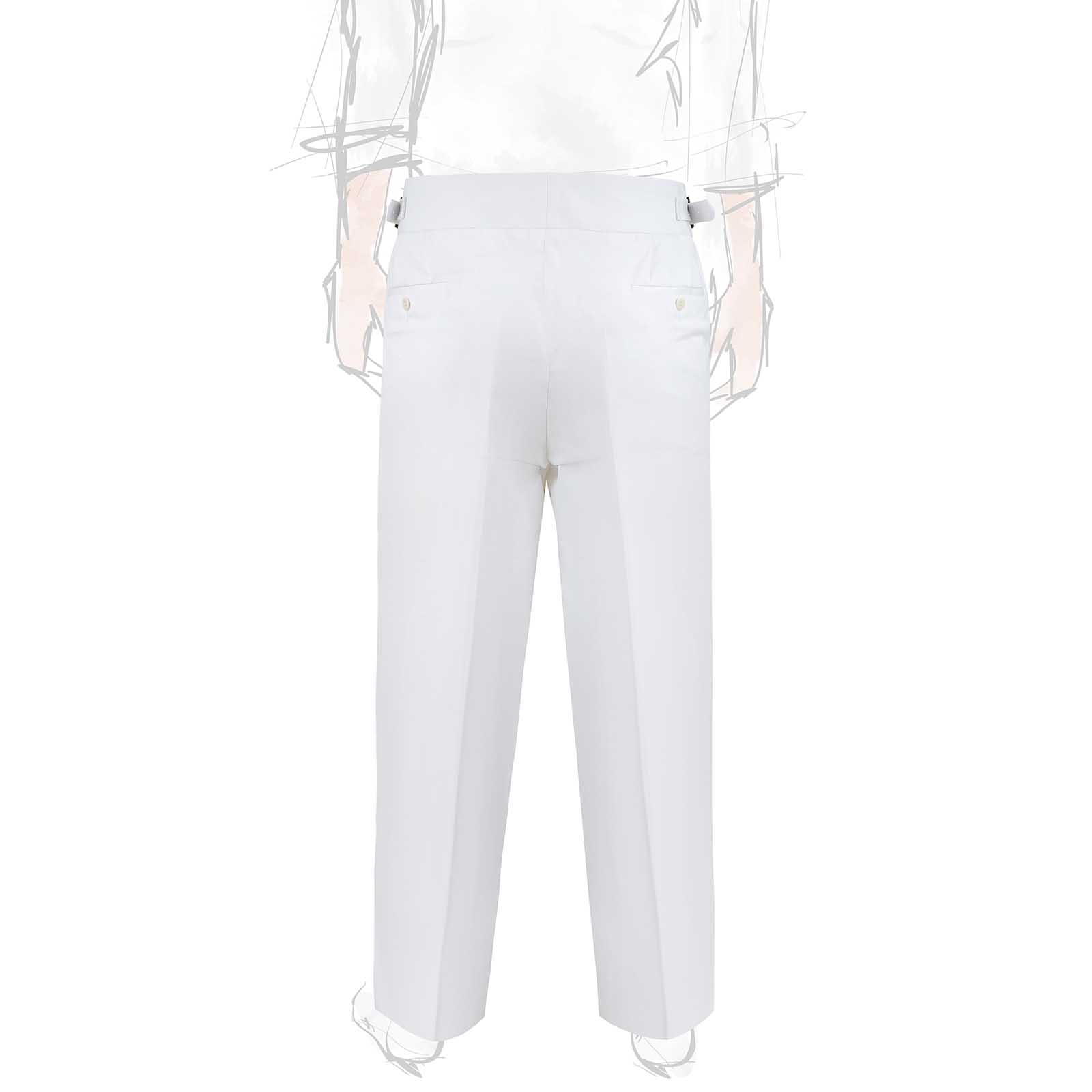 Rubinacci Vintage Archive Pantalone Manny In Cotone Bianco