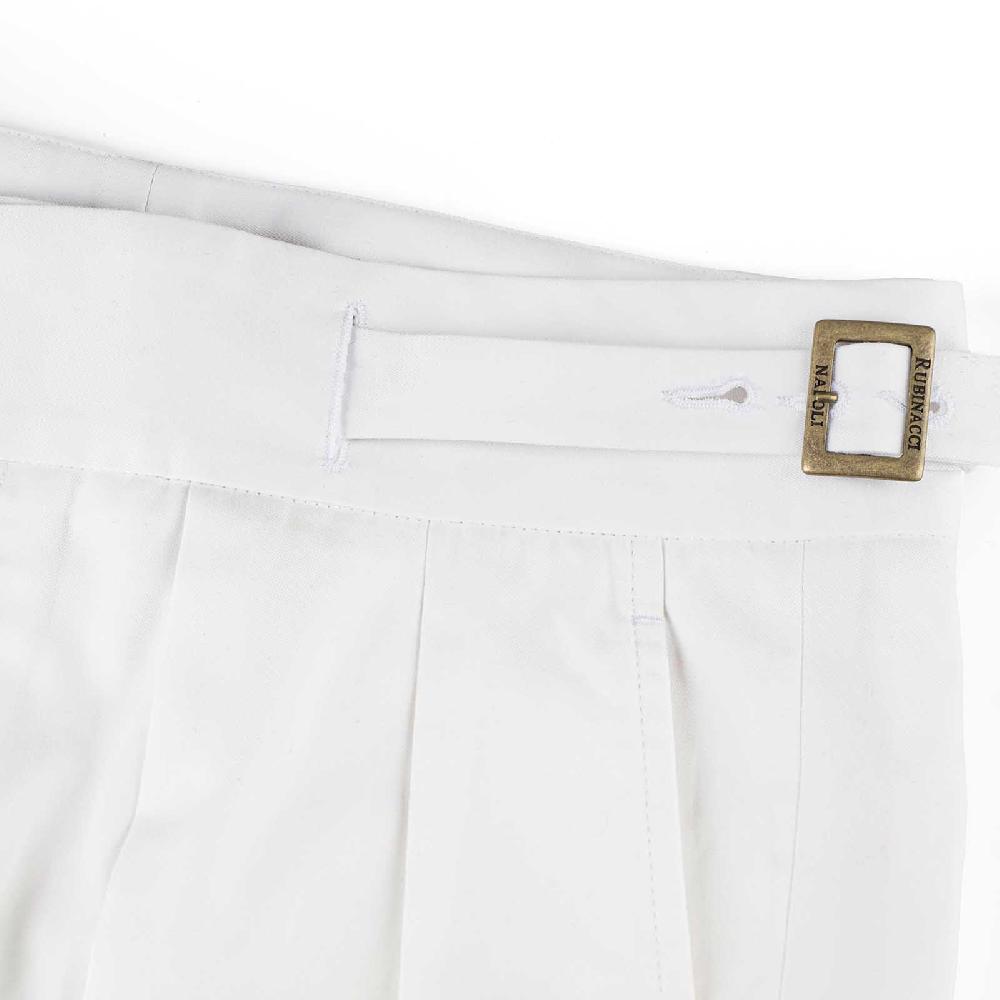 Rubinacci Vintage Archive Pantalone Manny In Cotone Bianco