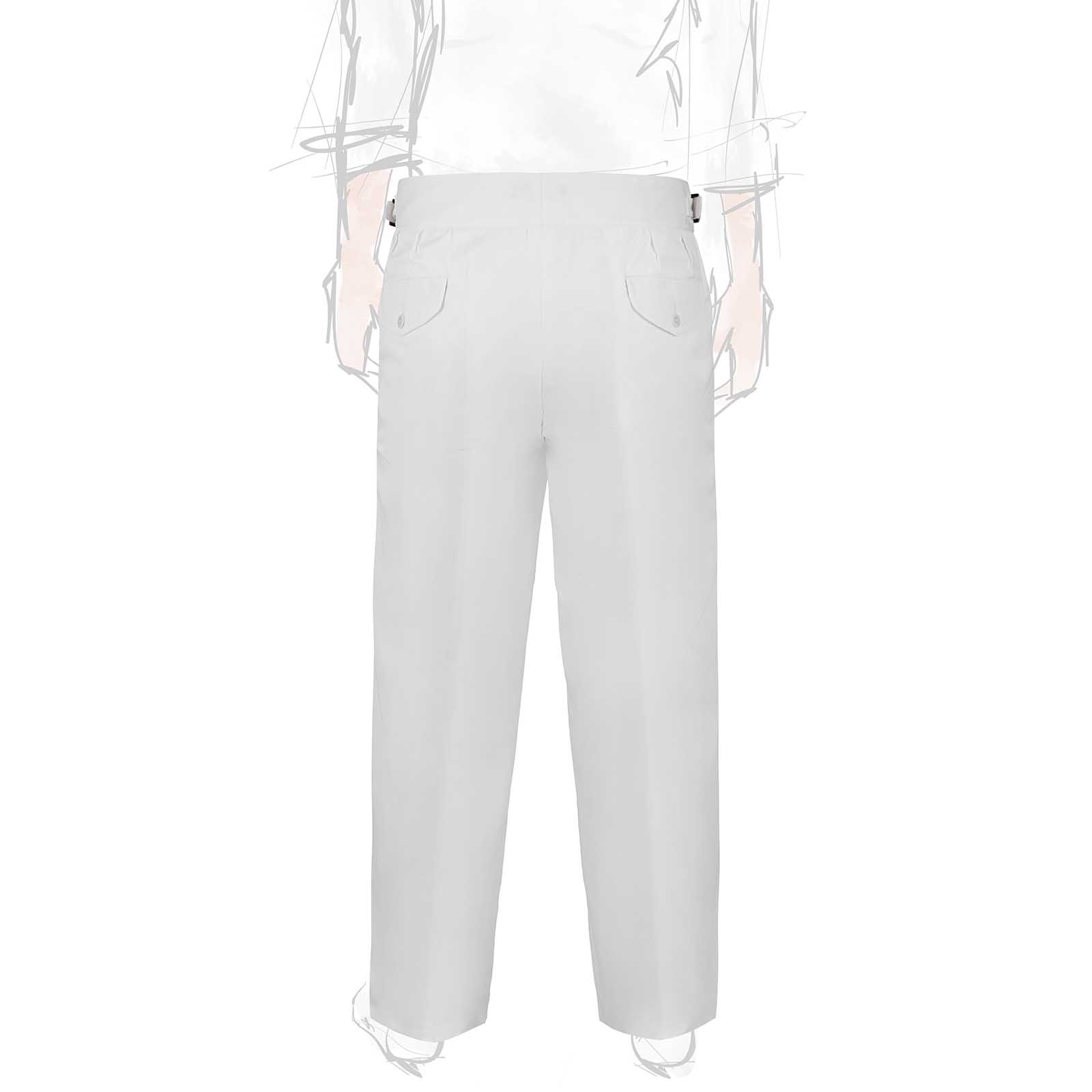 Rubinacci Vintage Archive Pantalone Manny In Cotone Bianco