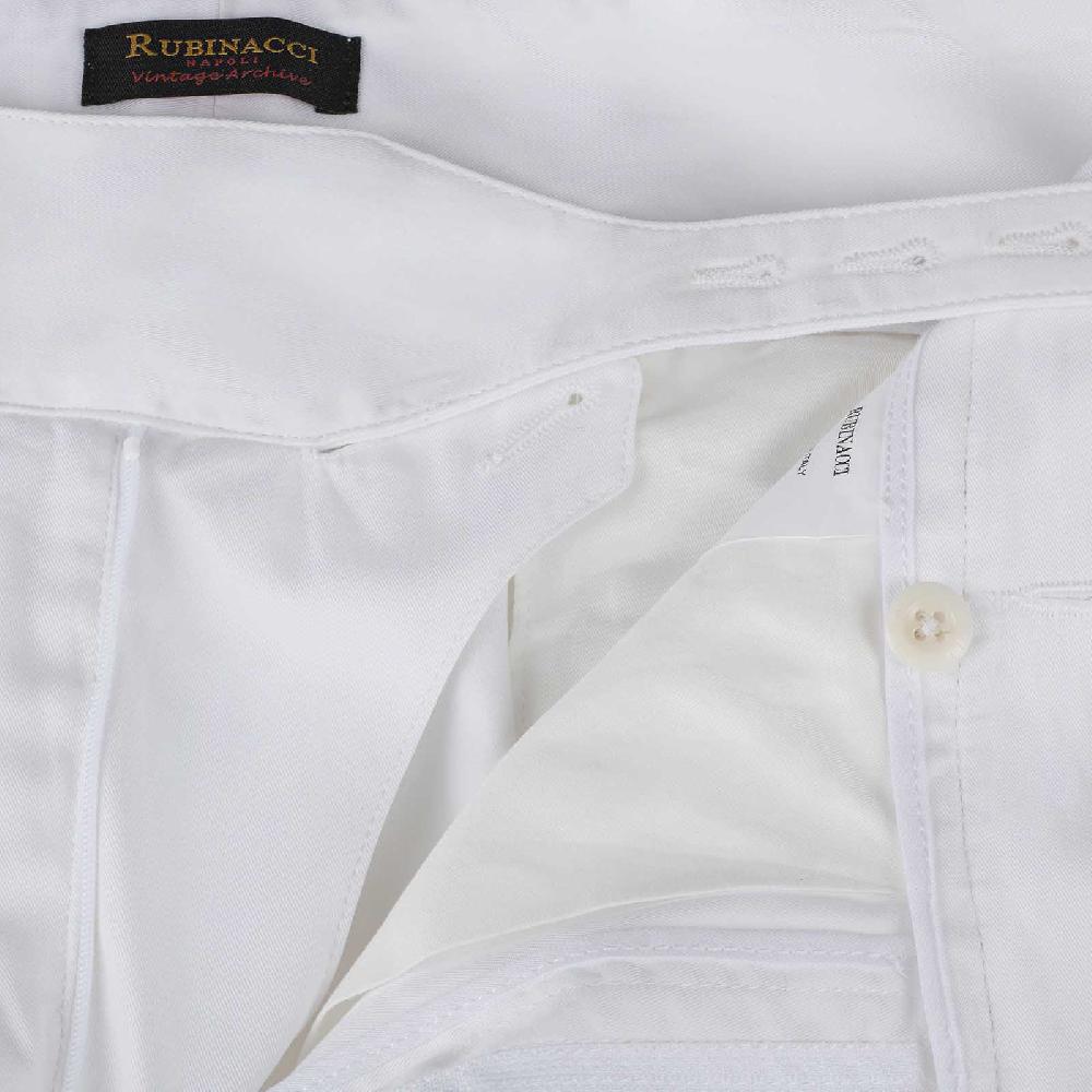 Rubinacci Vintage Archive Pantalone Manny In Cotone Bianco