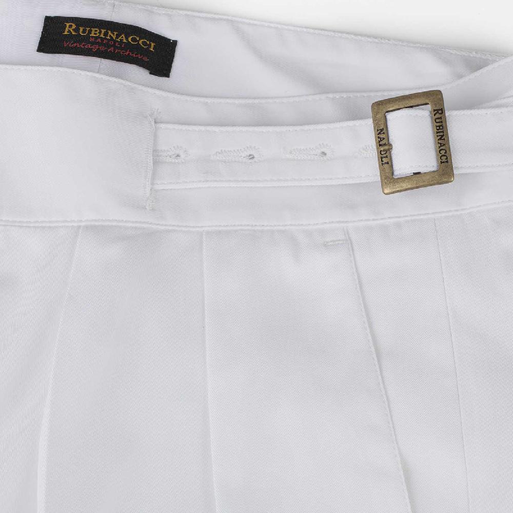 Rubinacci Vintage Archive Pantalone Manny In Cotone Bianco