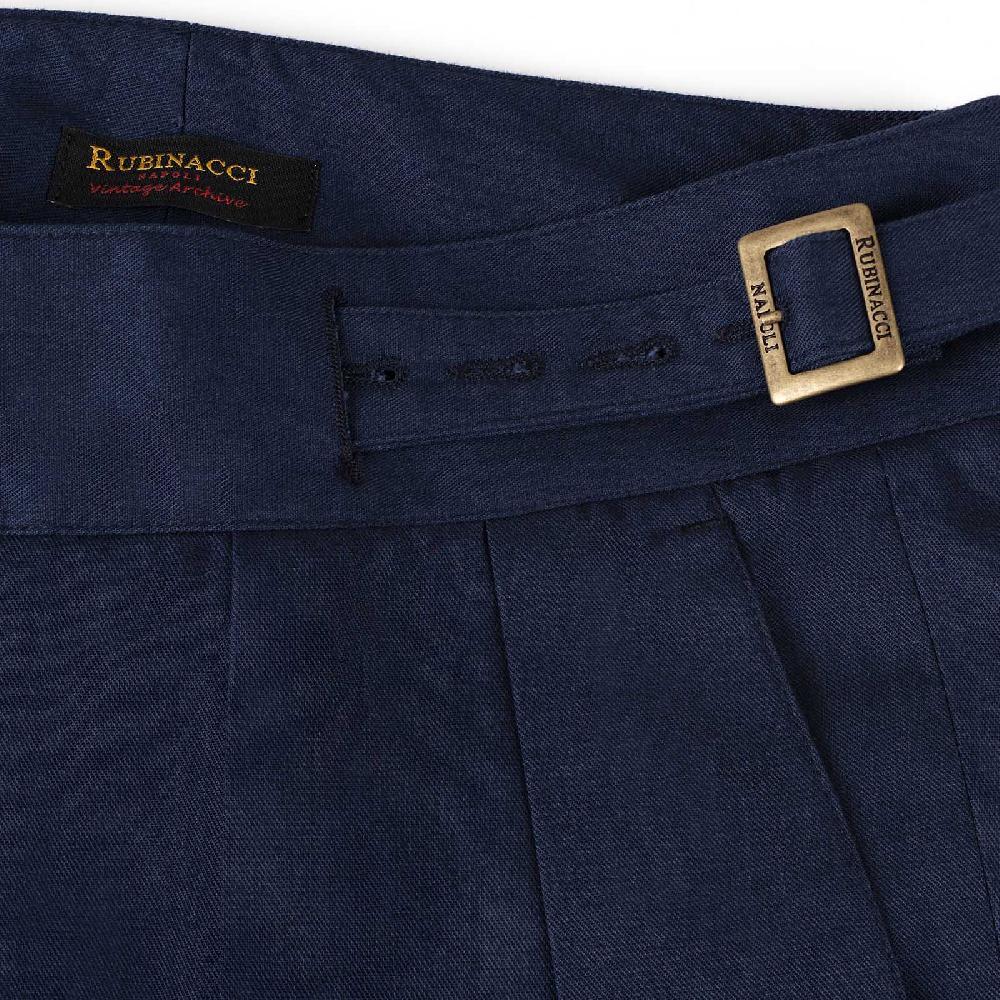 Rubinacci Vintage Archive Pantalone Manny In Cotone Blu