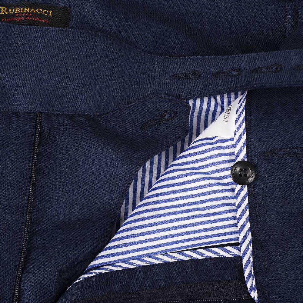 Rubinacci Vintage Archive Pantalone Manny In Cotone Blu