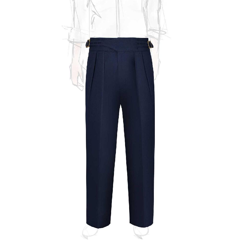 Rubinacci Vintage archive pantalone Manny in cotone blu