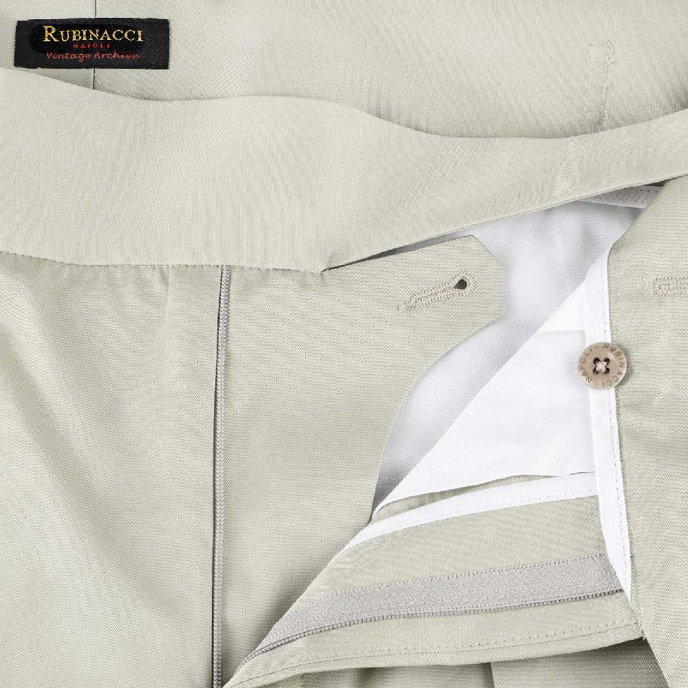Rubinacci Vintage Archive Pantalone Manny In Cotone Ghiaccio