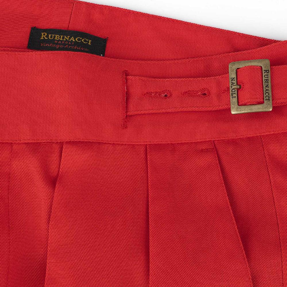 Rubinacci Vintage Archive Pantalone Manny In Cotone Rosso