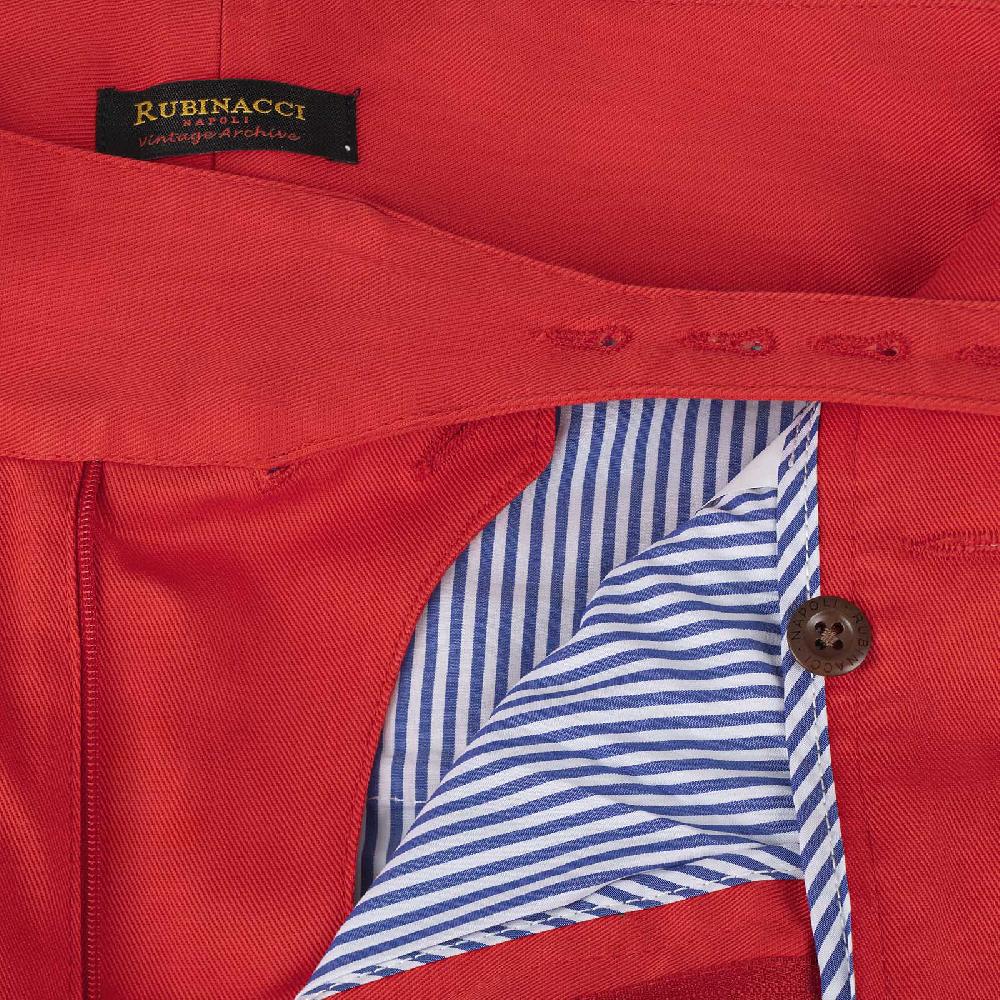 Rubinacci Vintage Archive Pantalone Manny In Cotone Rosso