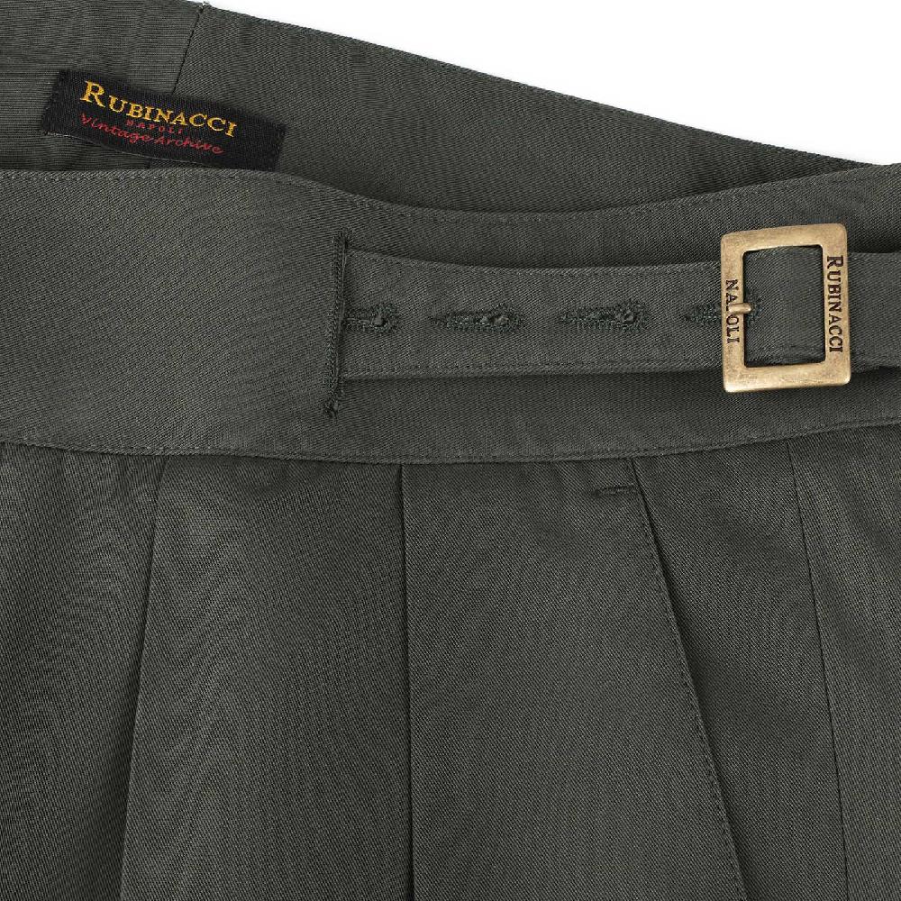 Rubinacci Vintage Archive Pantalone Manny In Cotone Verde Militare