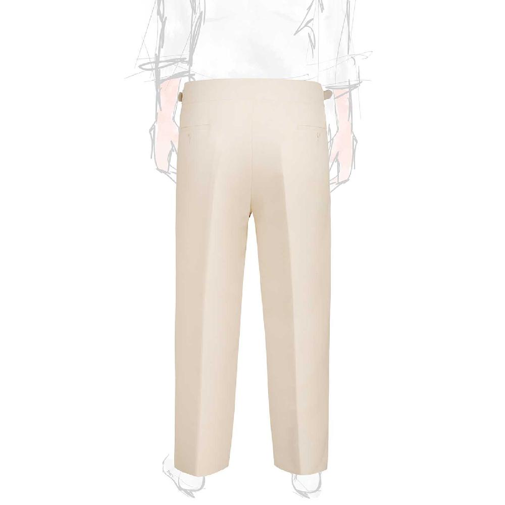 Rubinacci Vintage Archive Pantalone Manny In Lana E Cotone Bianco