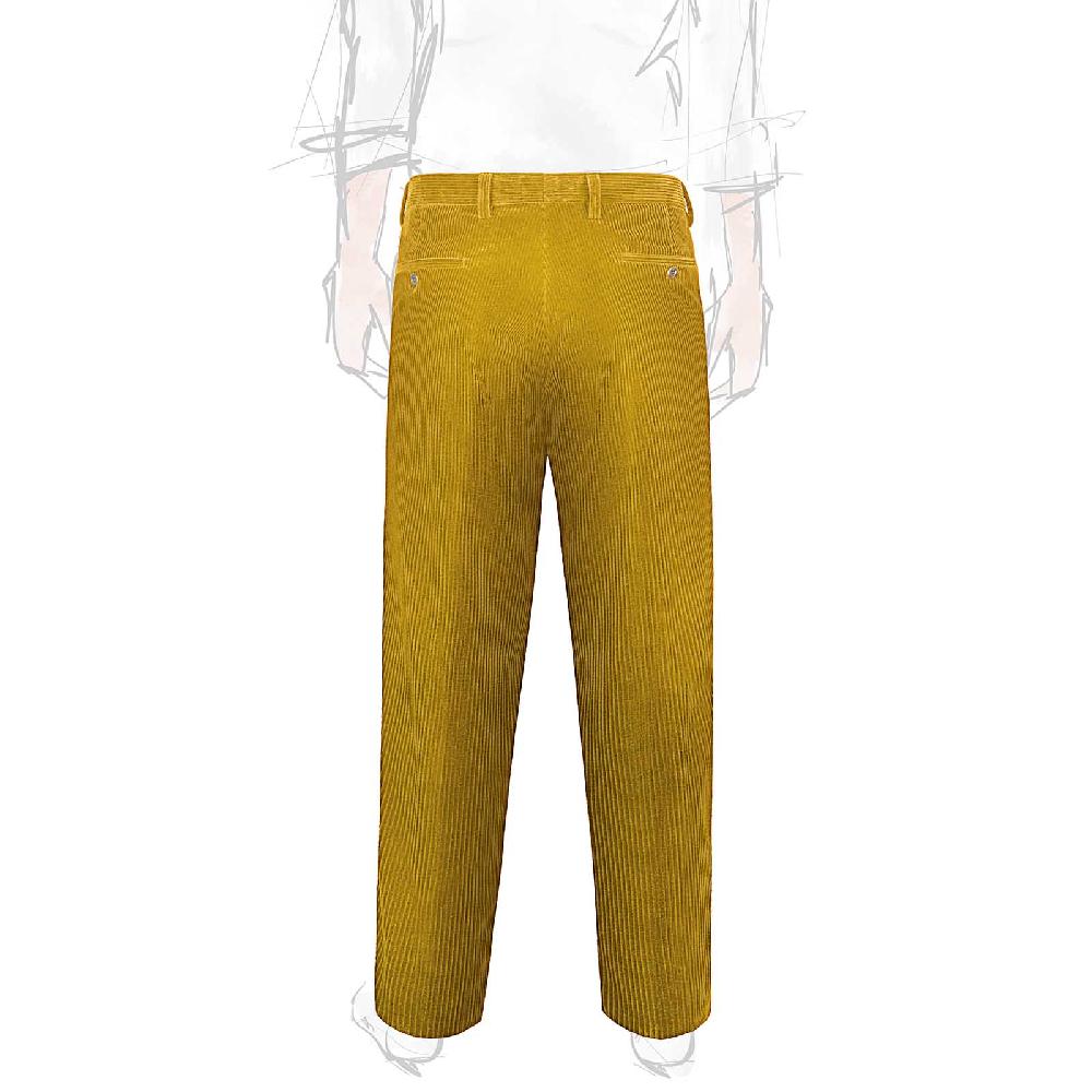 Rubinacci Vintage Archive Pantalone Velluto A Coste Con Pinces Ocra