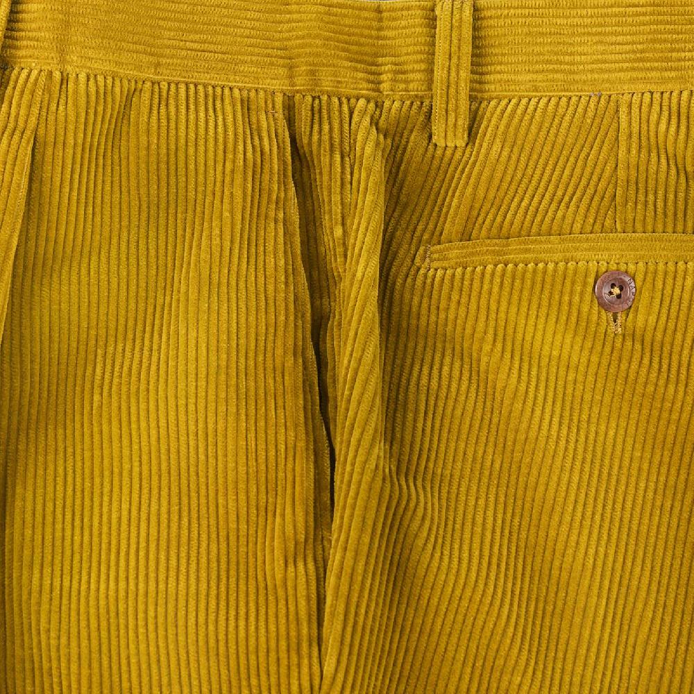 Rubinacci Vintage Archive Pantalone Velluto A Coste Con Pinces Ocra
