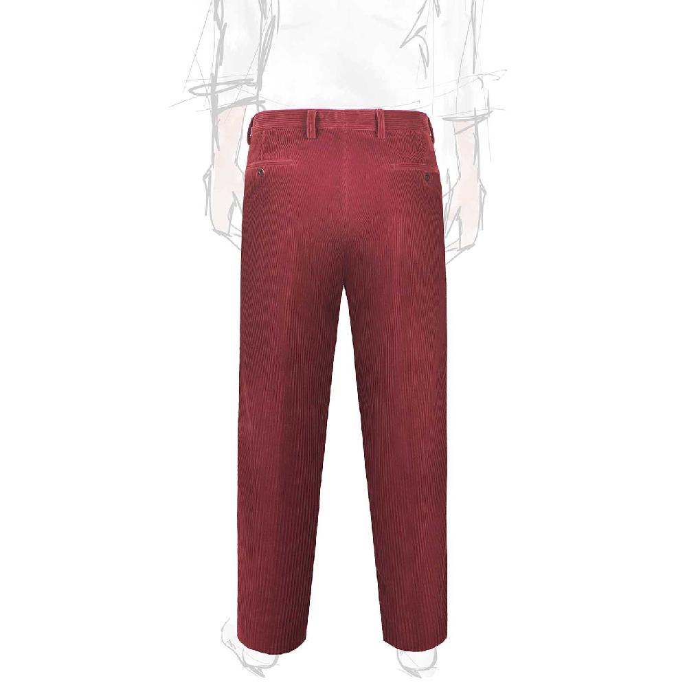 Rubinacci Vintage Archive Pantalone Velluto A Coste Con Pinces Ciliegia