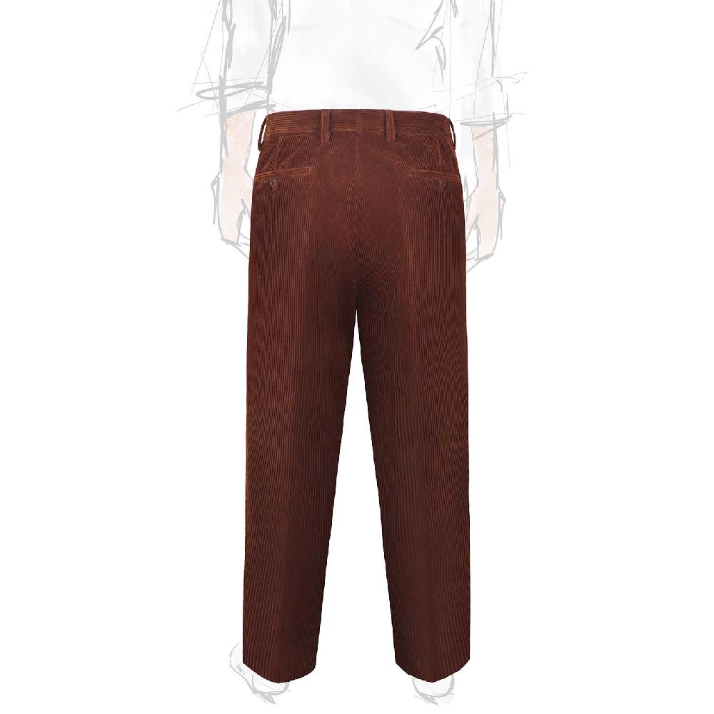 Rubinacci Vintage Archive Pantalone Velluto A Coste Con Pinces Marrone