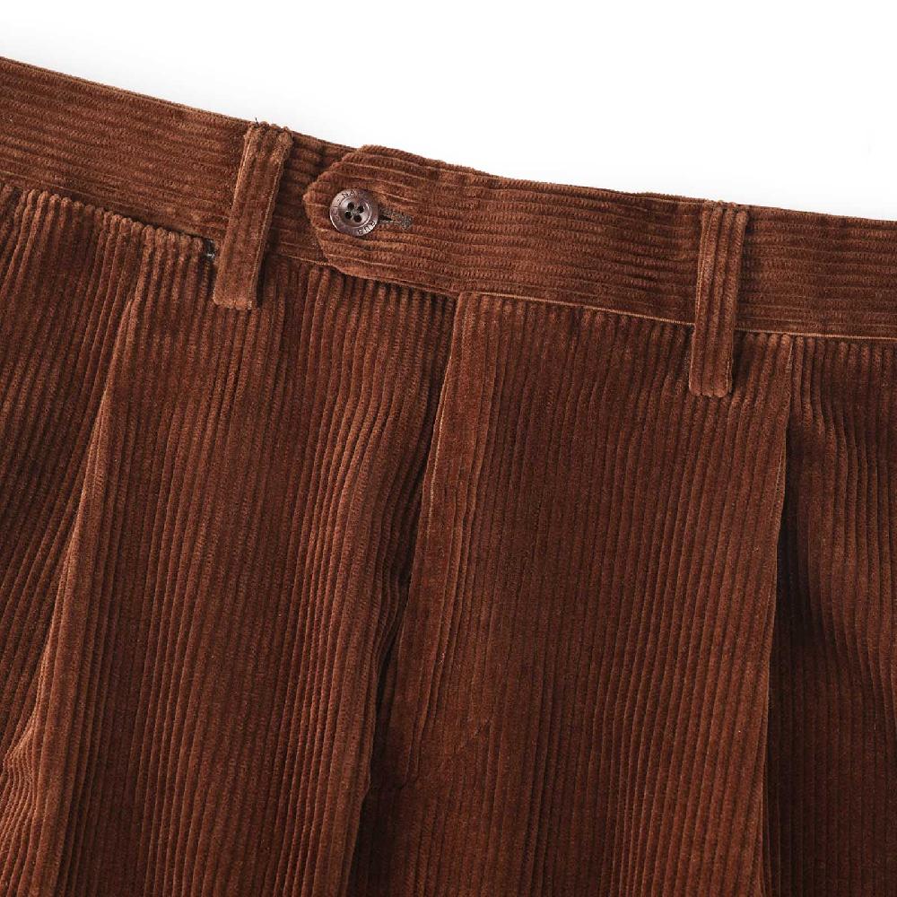 Rubinacci Vintage Archive Pantalone Velluto A Coste Con Pinces Marrone