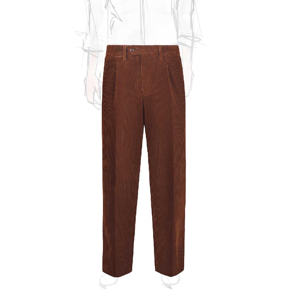 Rubinacci Vintage archive pantalone velluto a coste con pinces marrone