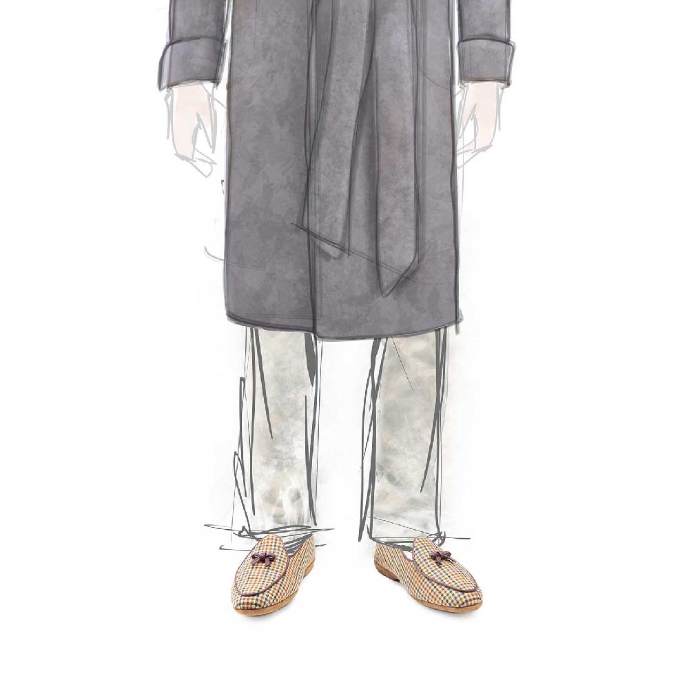 Rubinacci Vintage Archive Pantofola Quadretti Marrone