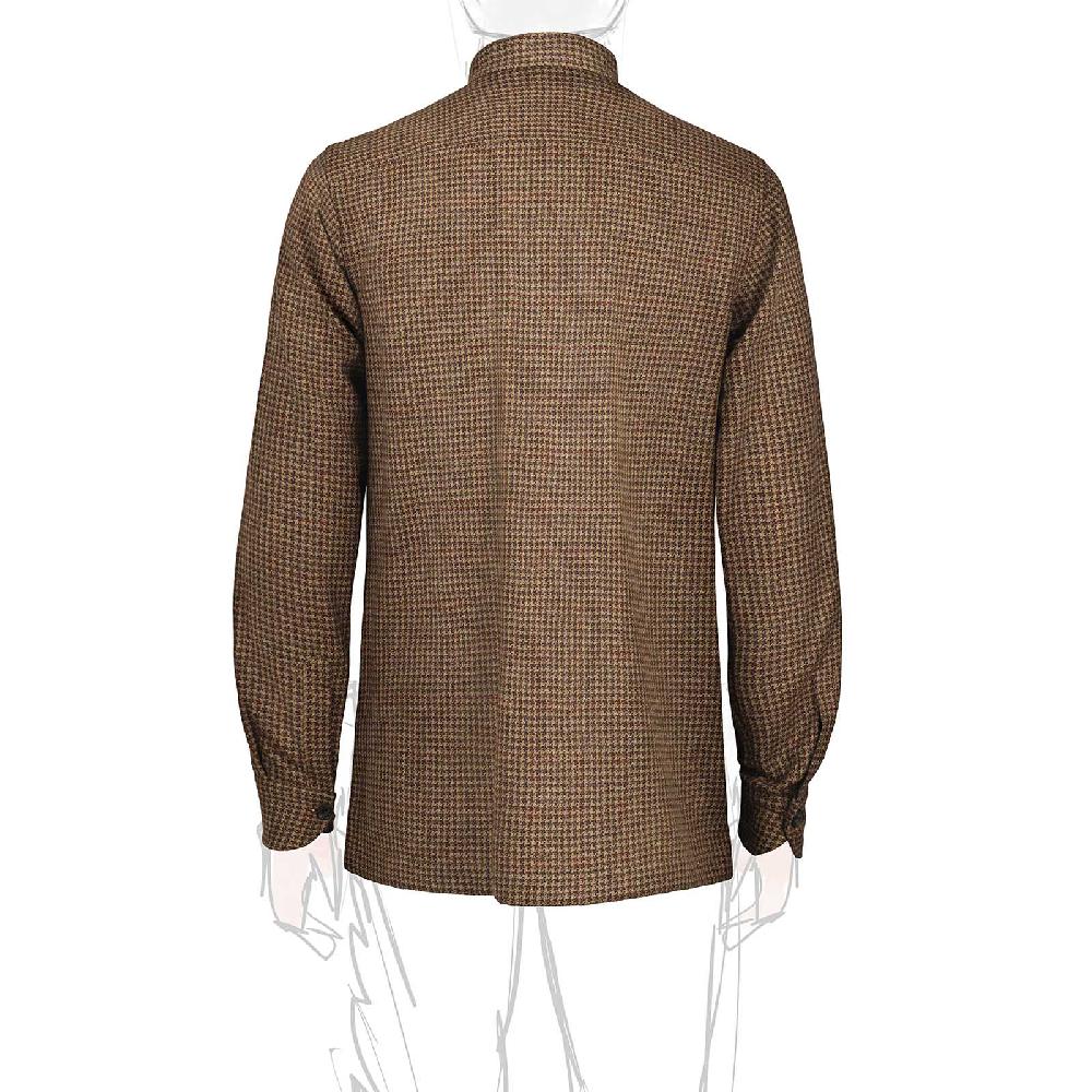 Rubinacci Vintage Archive Sahariana Guru In Pied De Poule Di Cashmere Nocciola