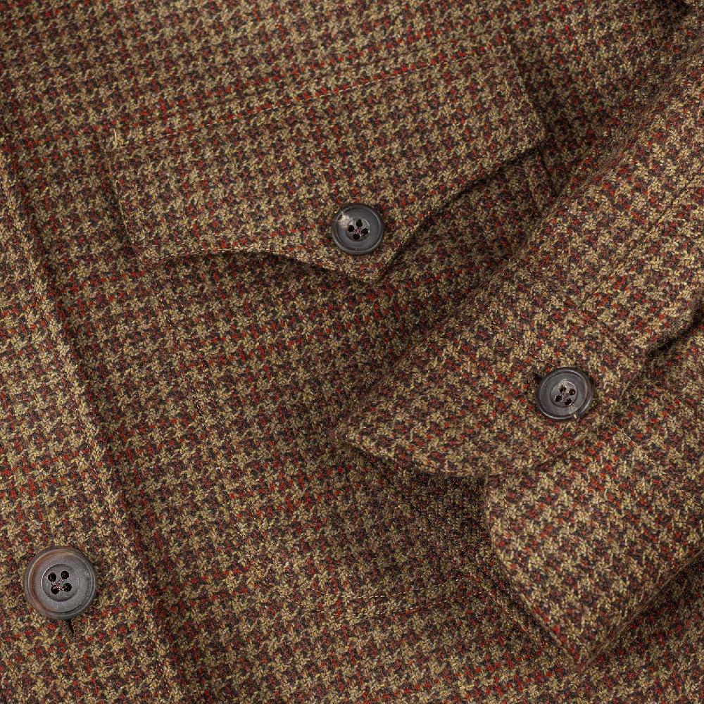 Rubinacci Vintage Archive Sahariana Guru In Pied De Poule Di Cashmere Nocciola