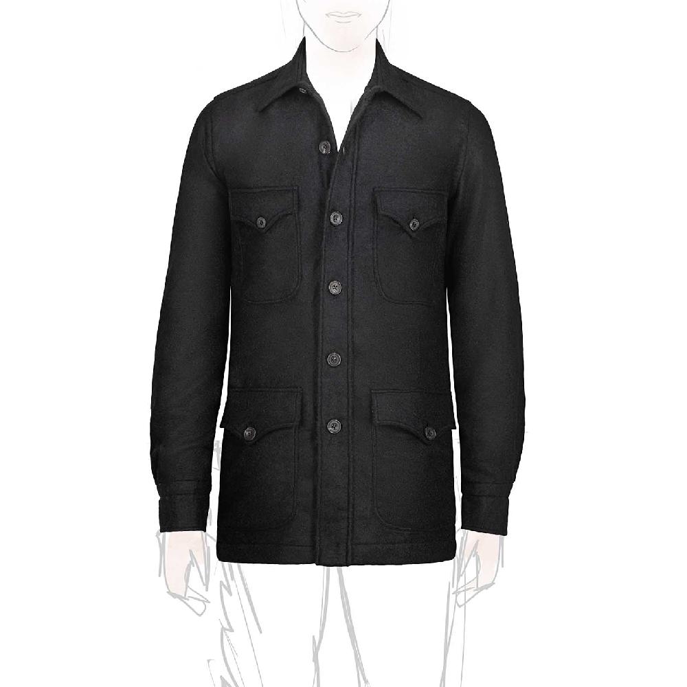 Rubinacci Vintage archive sahariana in baby alpaca nero