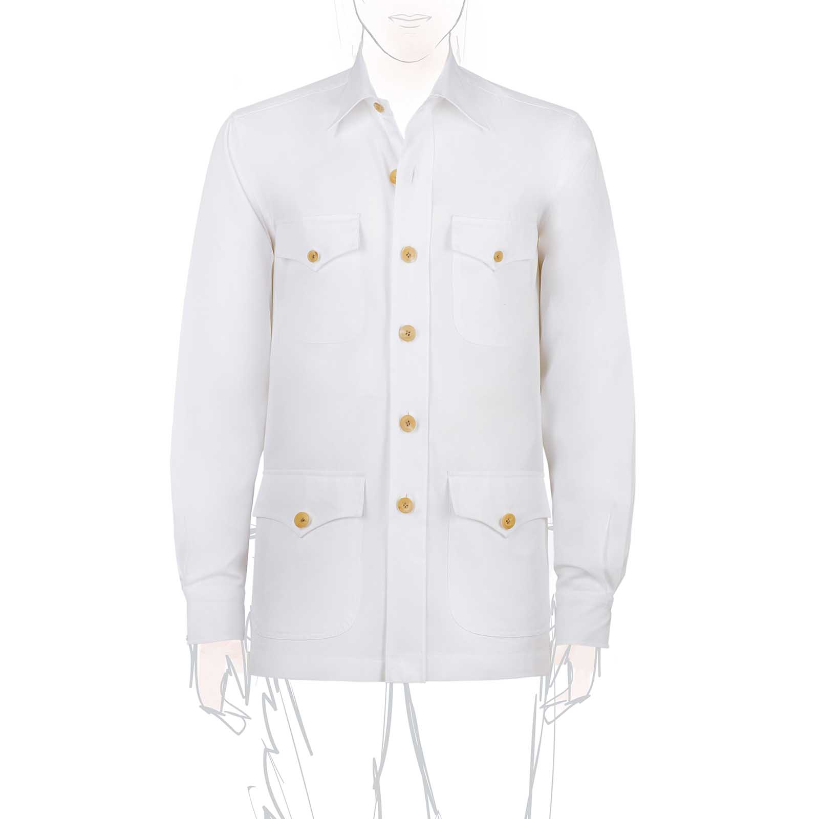 Rubinacci Vintage archive sahariana in cotone bianco