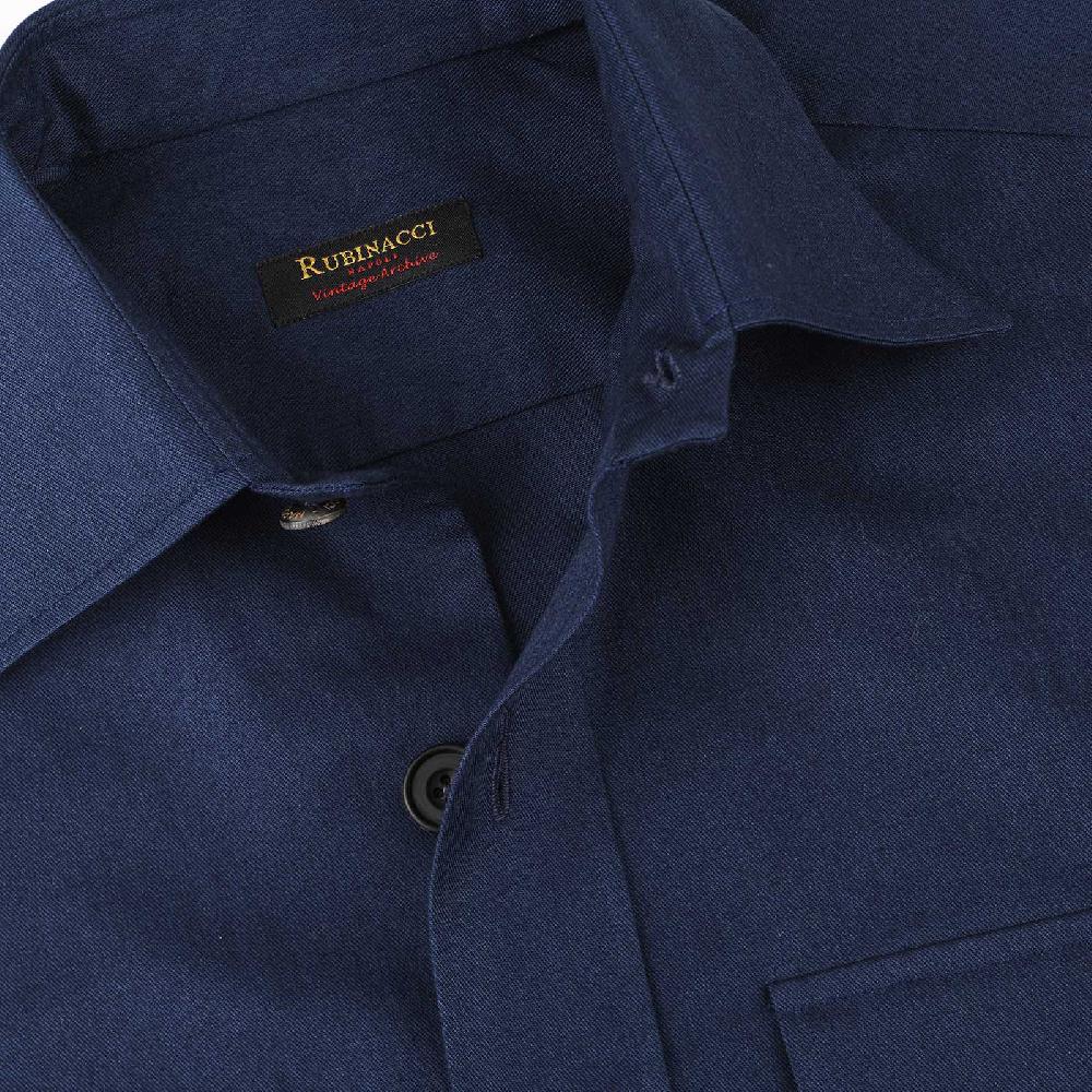 Rubinacci Vintage Archive Sahariana In Cotone Blu Denim