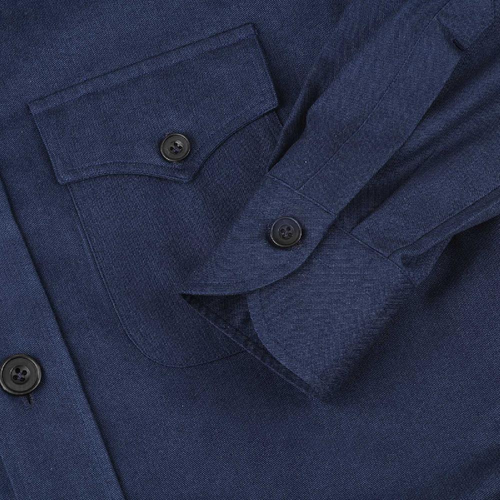 Rubinacci Vintage Archive Sahariana In Cotone Blu Denim