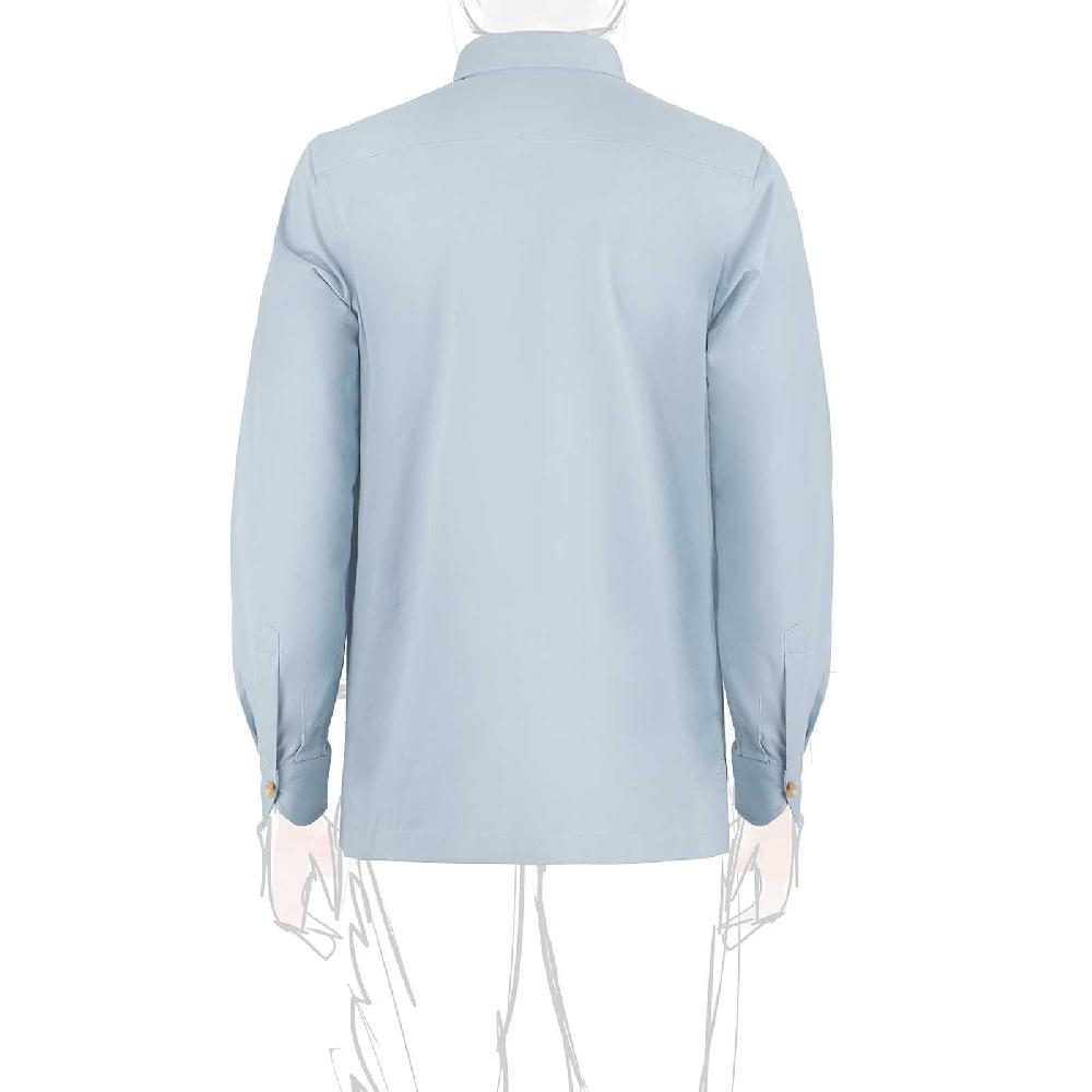 Rubinacci Vintage Archive Sahariana In Cotone Celeste