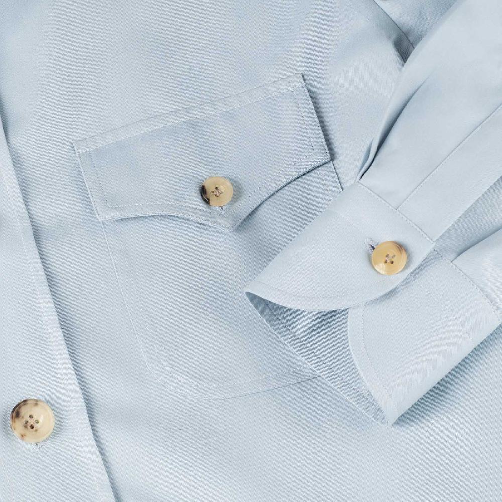 Rubinacci Vintage Archive Sahariana In Cotone Celeste