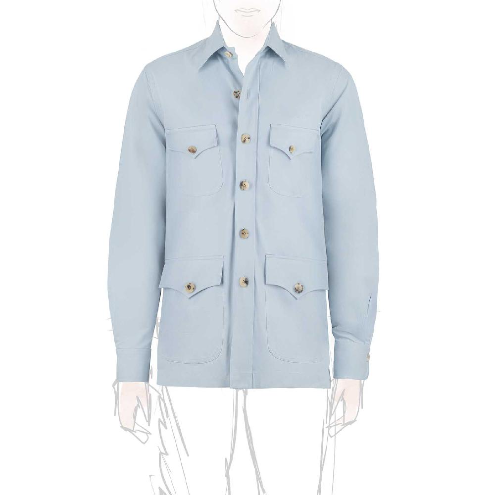 Rubinacci Vintage archive sahariana in cotone celeste