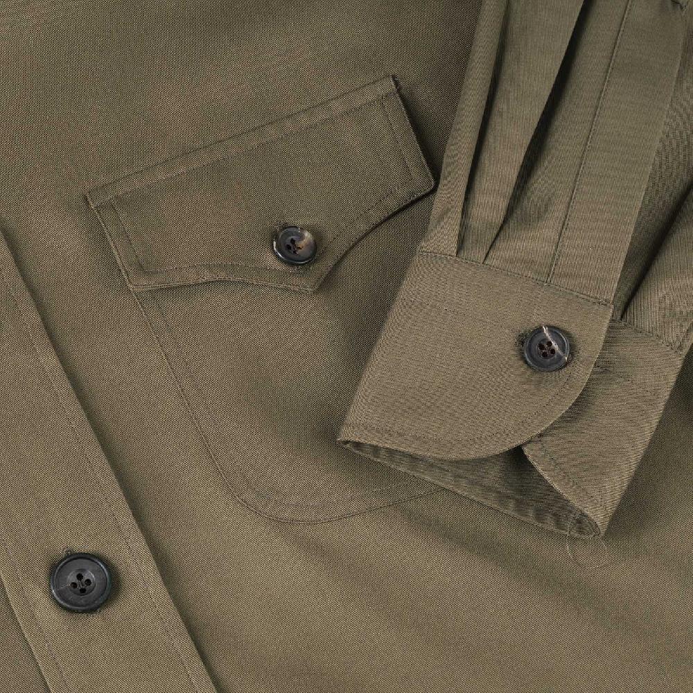 Rubinacci Vintage Archive Sahariana In Cotone Oliva