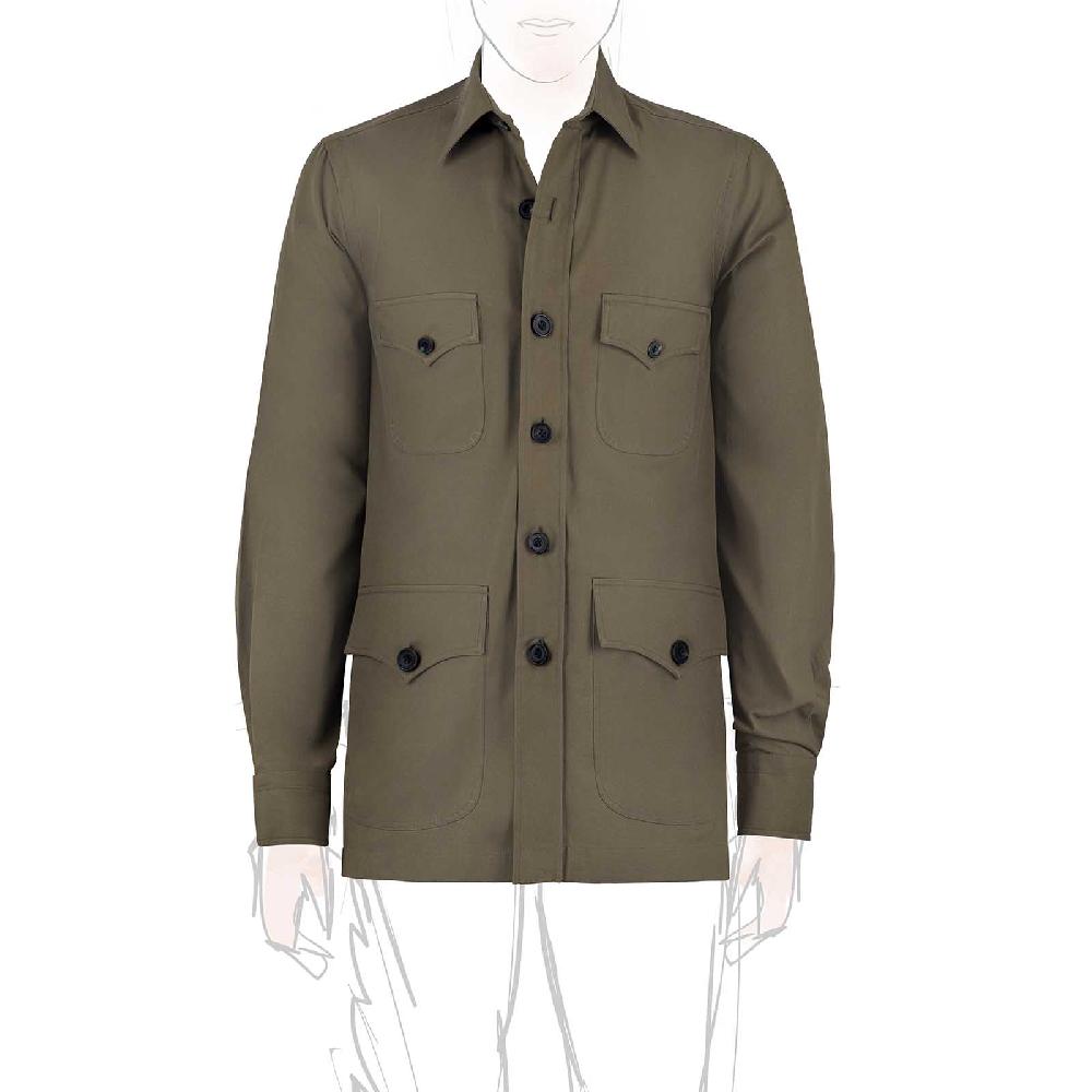 Rubinacci Vintage archive sahariana in cotone oliva