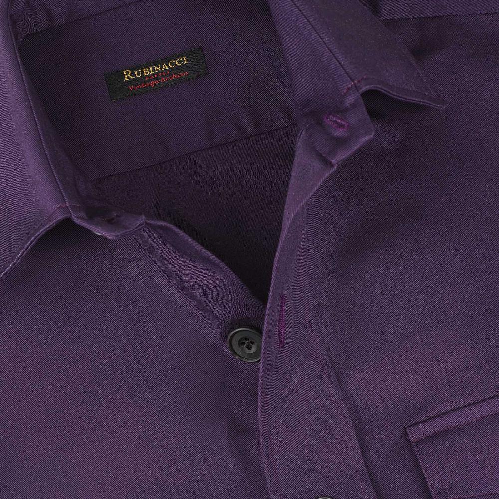 Rubinacci Vintage Archive Sahariana In Cotone Prugna