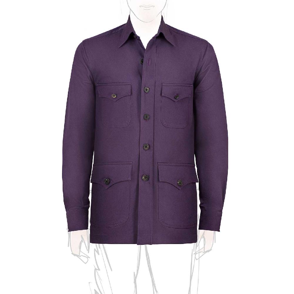 Rubinacci Vintage archive sahariana in cotone prugna