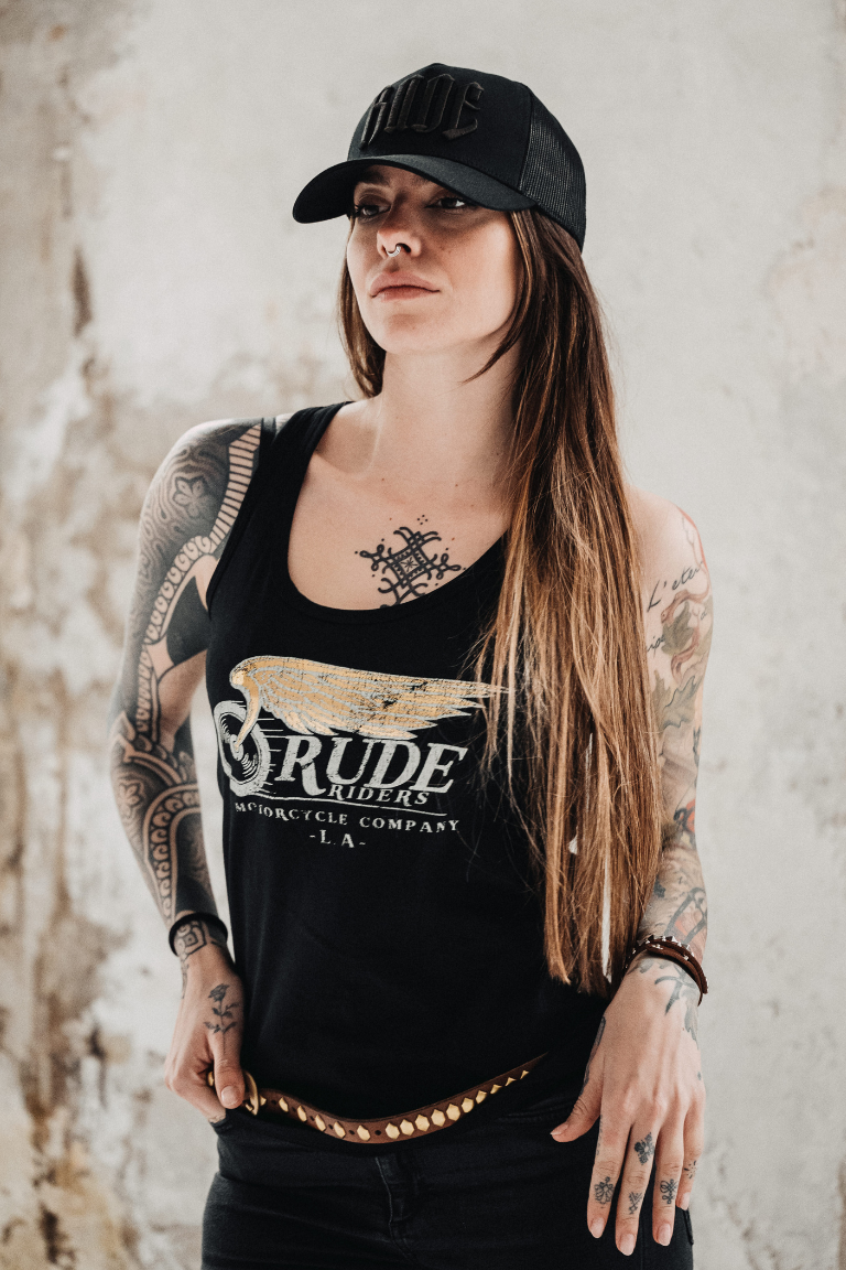 Rude Riders Canotta Donna Flying Wheel Nera