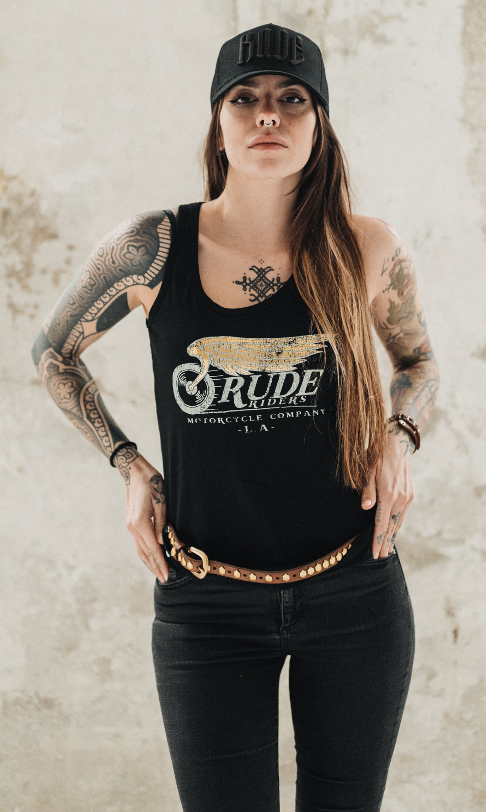 Rude Riders Canotta Donna Flying Wheel Nera